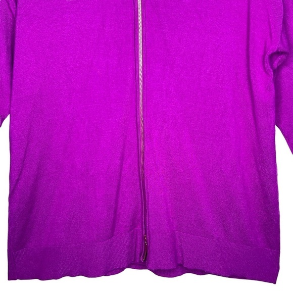 Gibson & Latimer Scoop Neck Gold Tone Back Zip Long Sleeve Lined Sweater Size M - Picture 7 of 15